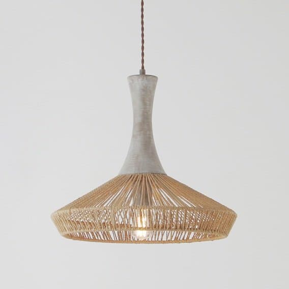 Cement Rattan Cone Pendant