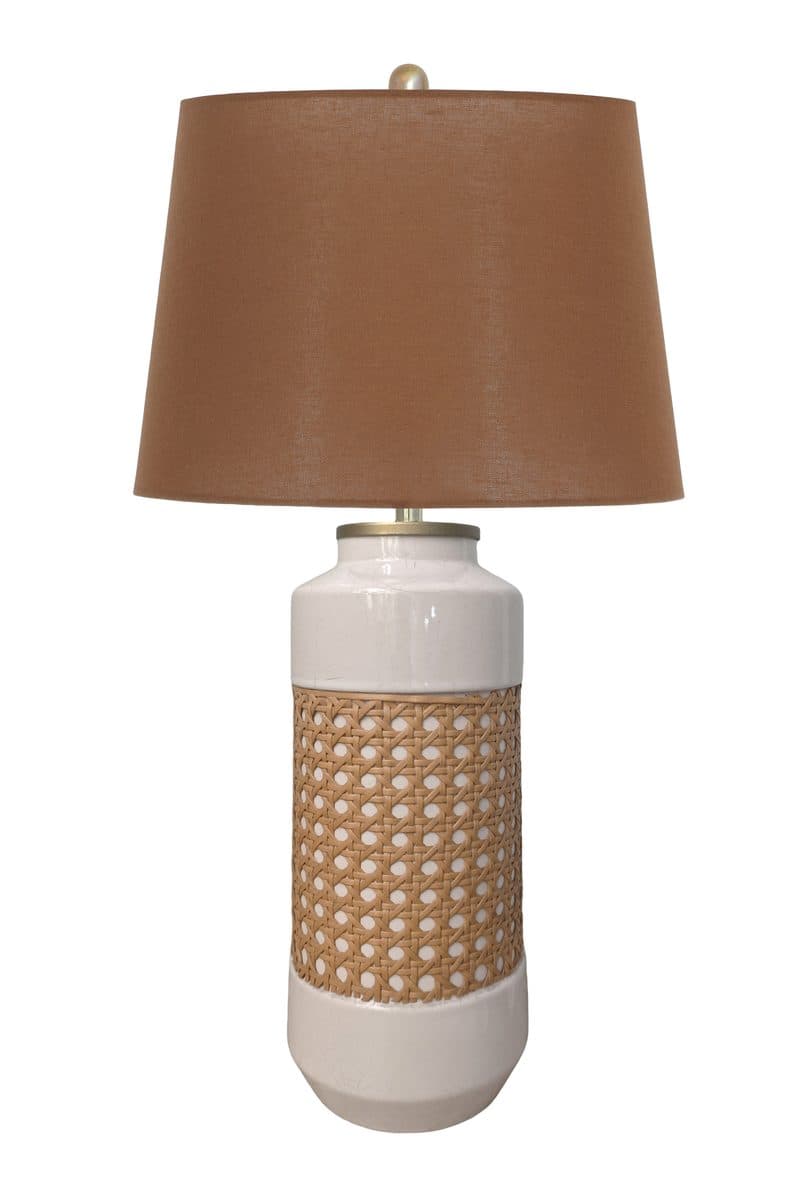 Rattan Weave Ceramic Lamp