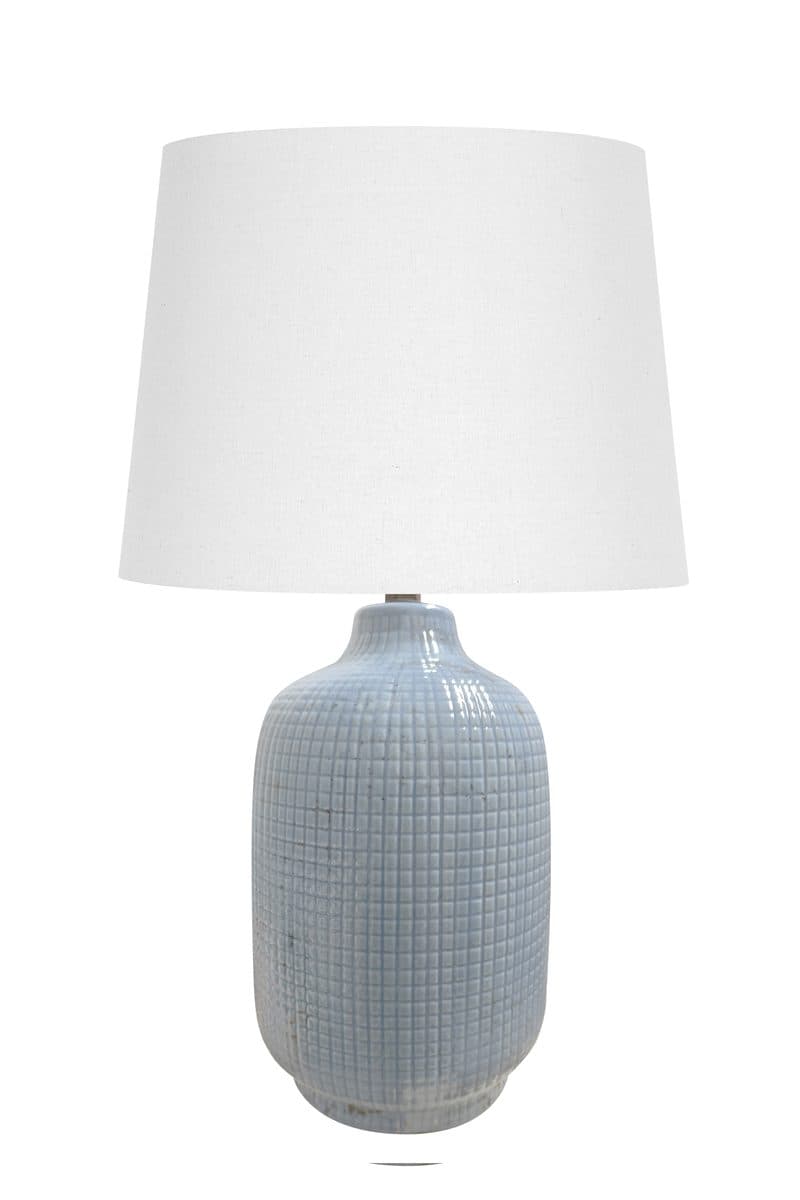Grid Relief Ceramic Lamp