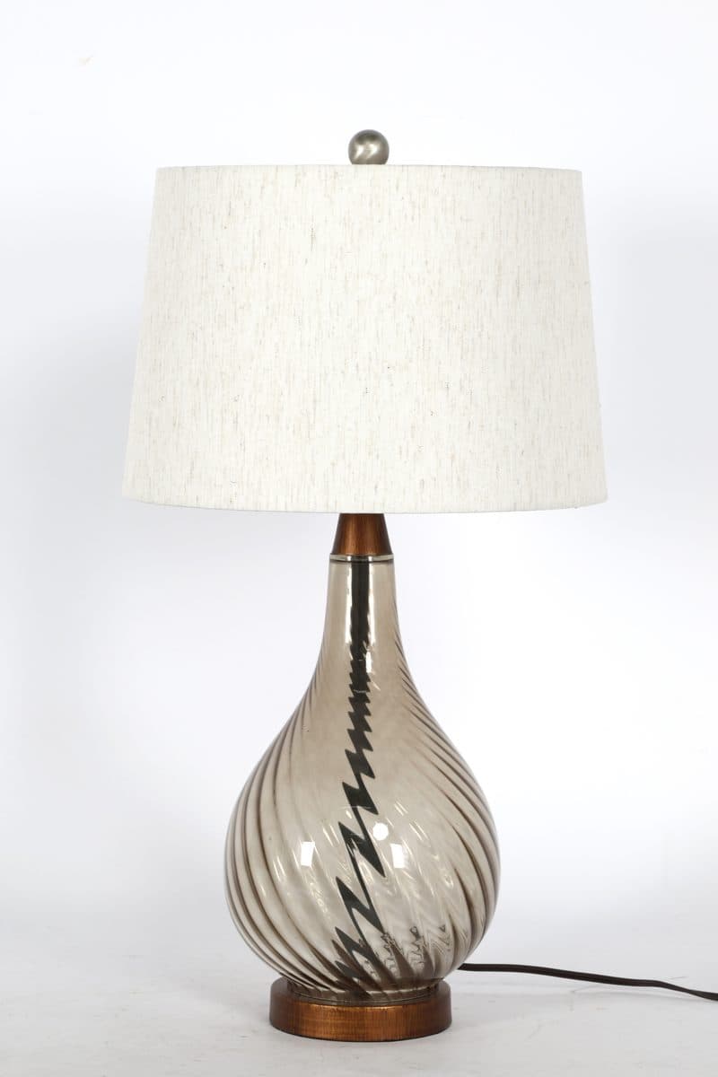 Smoky Swirl Glass Table Lamp