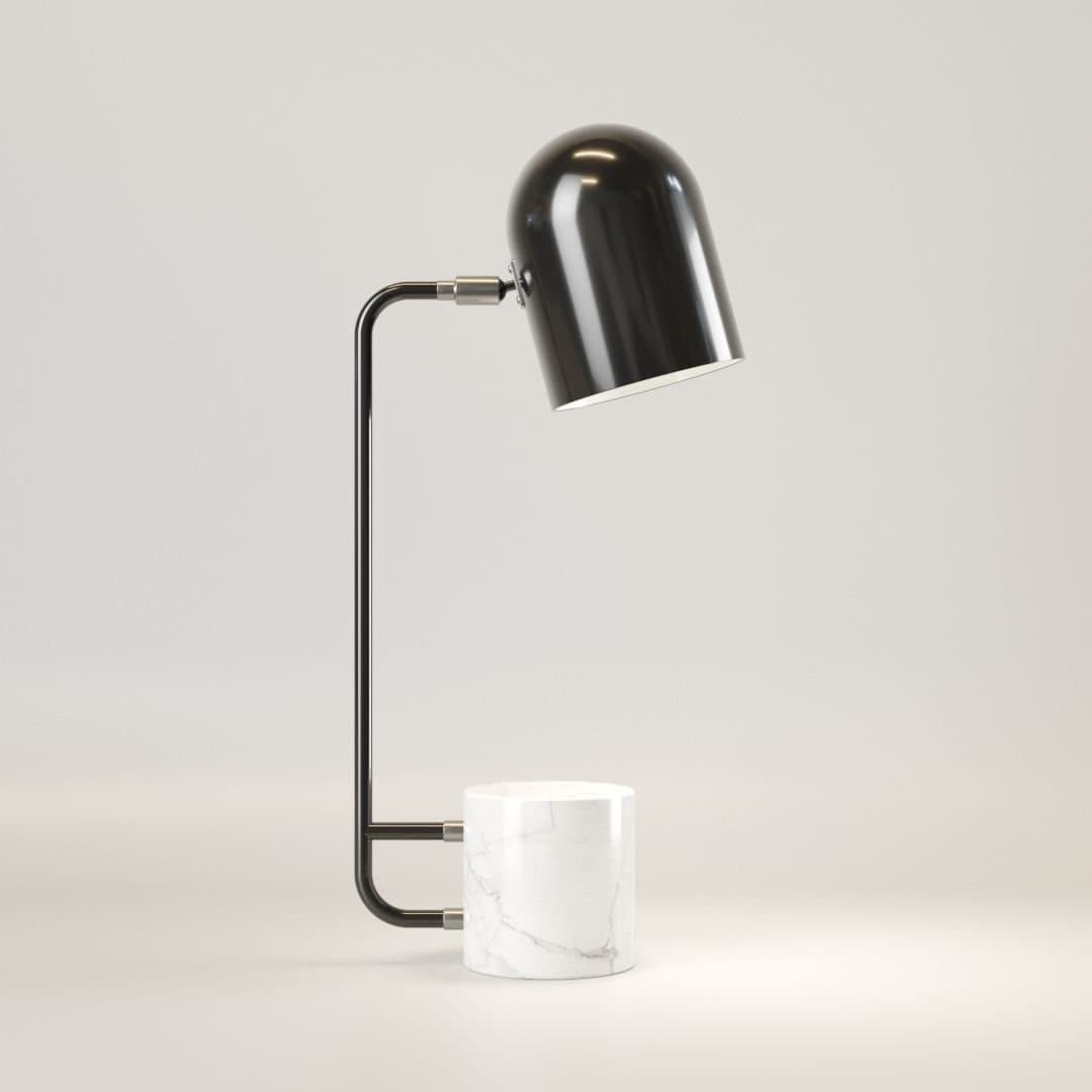 Black Arc Marble Table Lamp