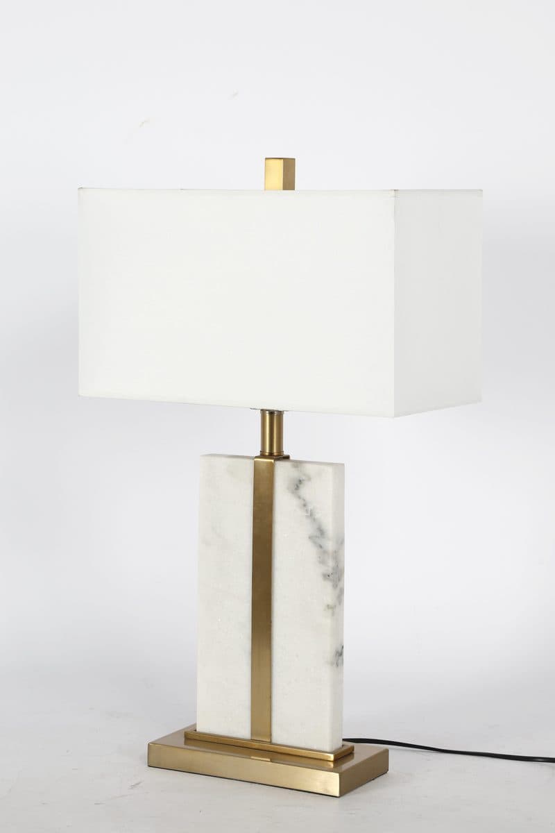 Marble Slab Brass Table Lamp