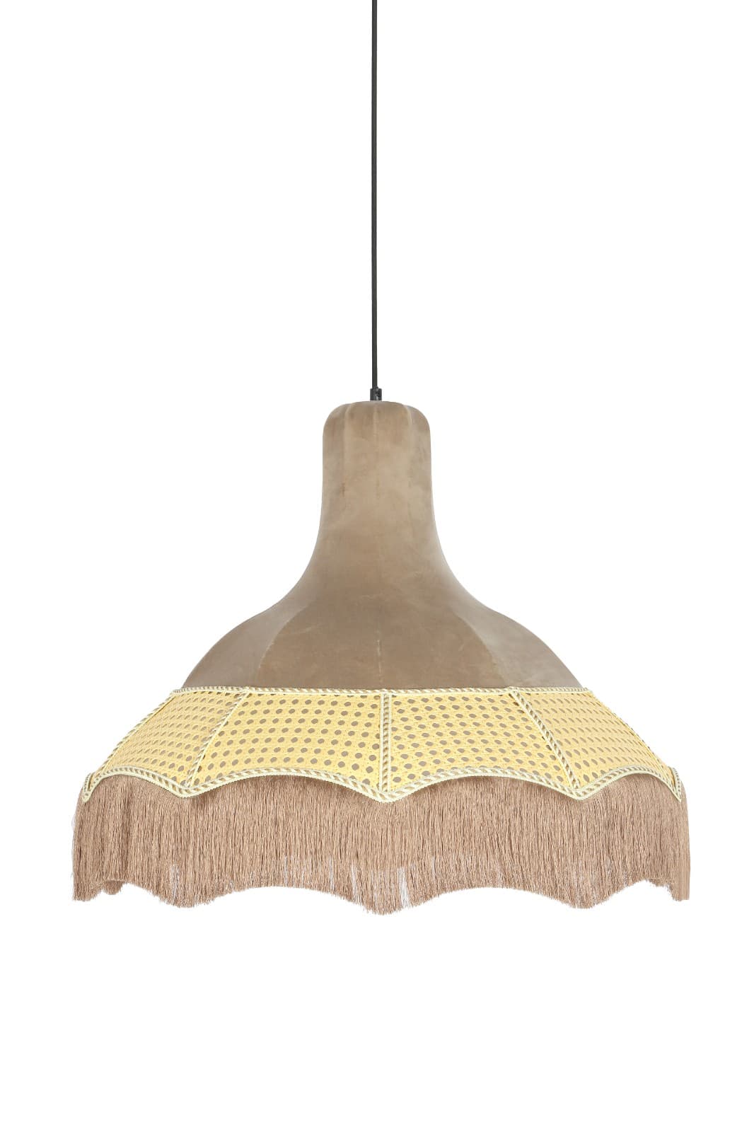Cement Cane Fringe Pendant